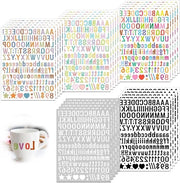 Sticker di Decorazione con Lettere e Numeri in Vinile, 4920 pezzi, 30 Velcro, per Progetti Creativi e Etichette