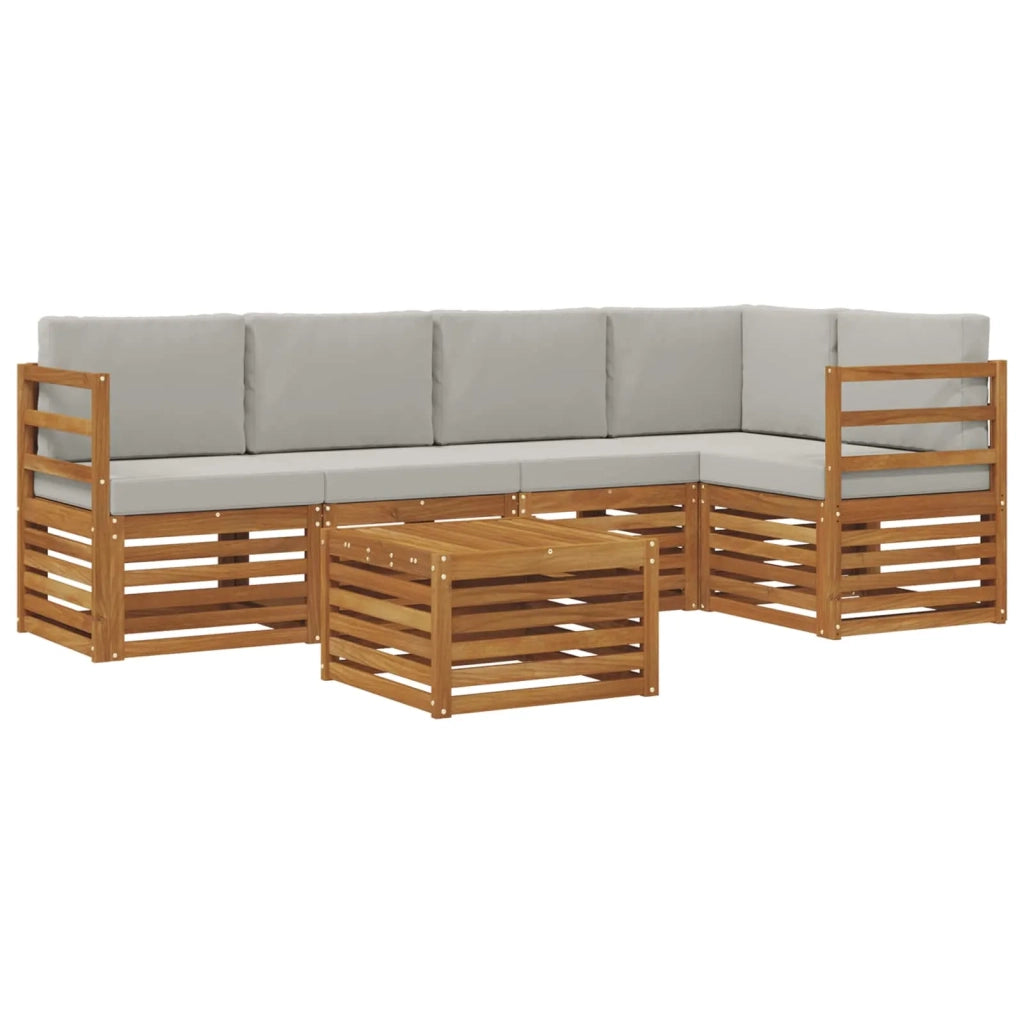 Set divano sezionale con cuscino 6 pcs Grigio Naturale e Chiaro 3374831
