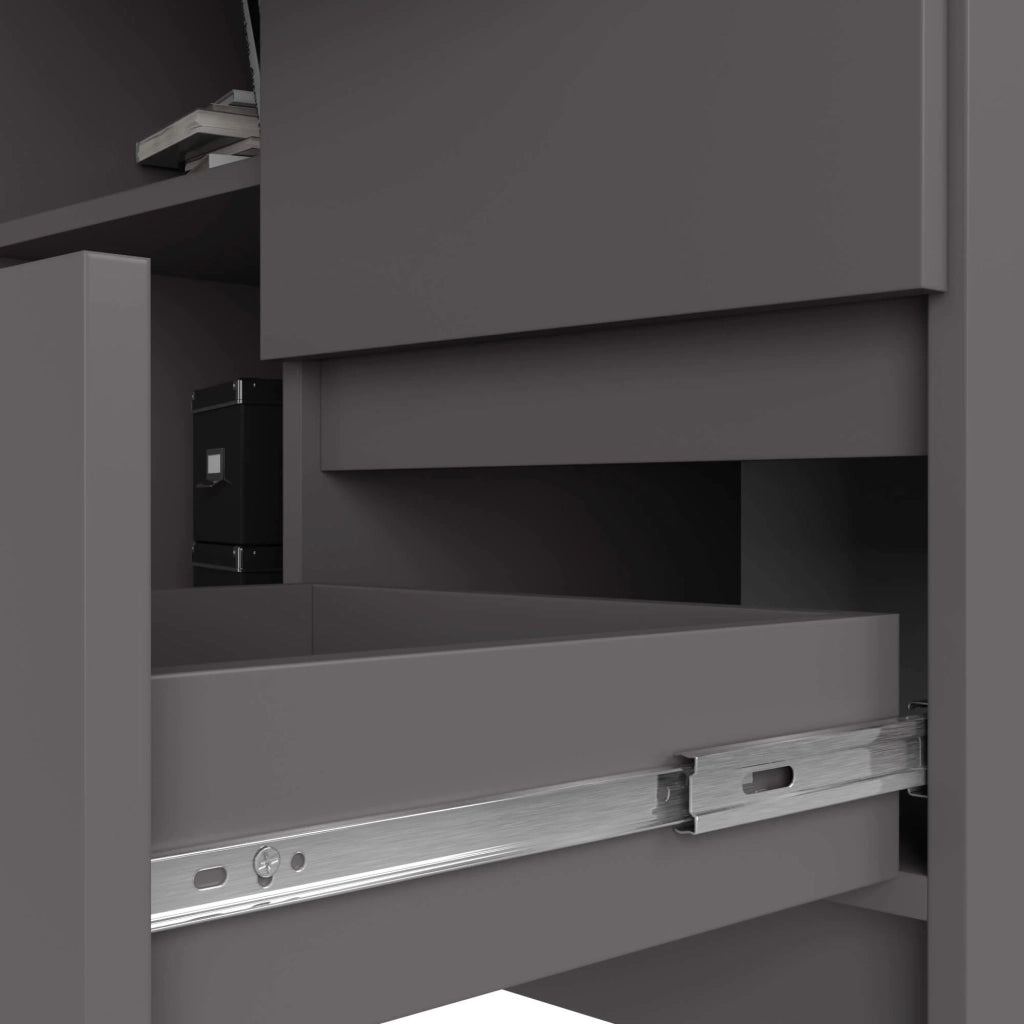 Scrivania angolare AKORD B16 Grigio Grafite 124 cm 3 cassetti 124x85x77 cm Modello a destra