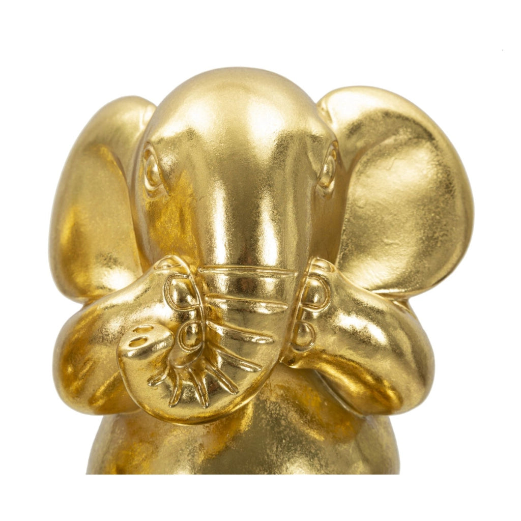 Scultura Scimmia 11, Oro, Poliresina, 15,5x15,5x20,5 cm