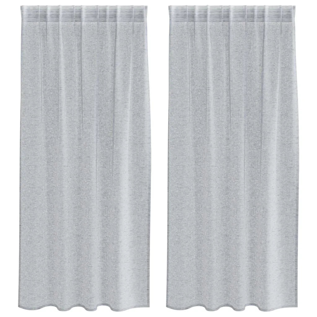 vidaXL Tende con tende 2 pcs Grigio scuro Poliestere