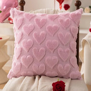 Set di cuscini per divano, 45 x 45 cm, confezione da 2, cuscini morbidi a forma di cuore rosso in piuma imitata jacquard per divani da letto, decorazione festiva per la camera da letto.