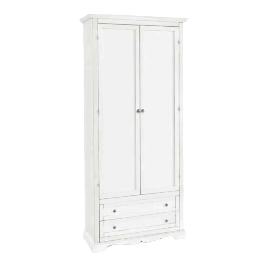 Armadio arte povera 2 ante legno bianco shabby 87x40x192 (1517) - Mobili 2G