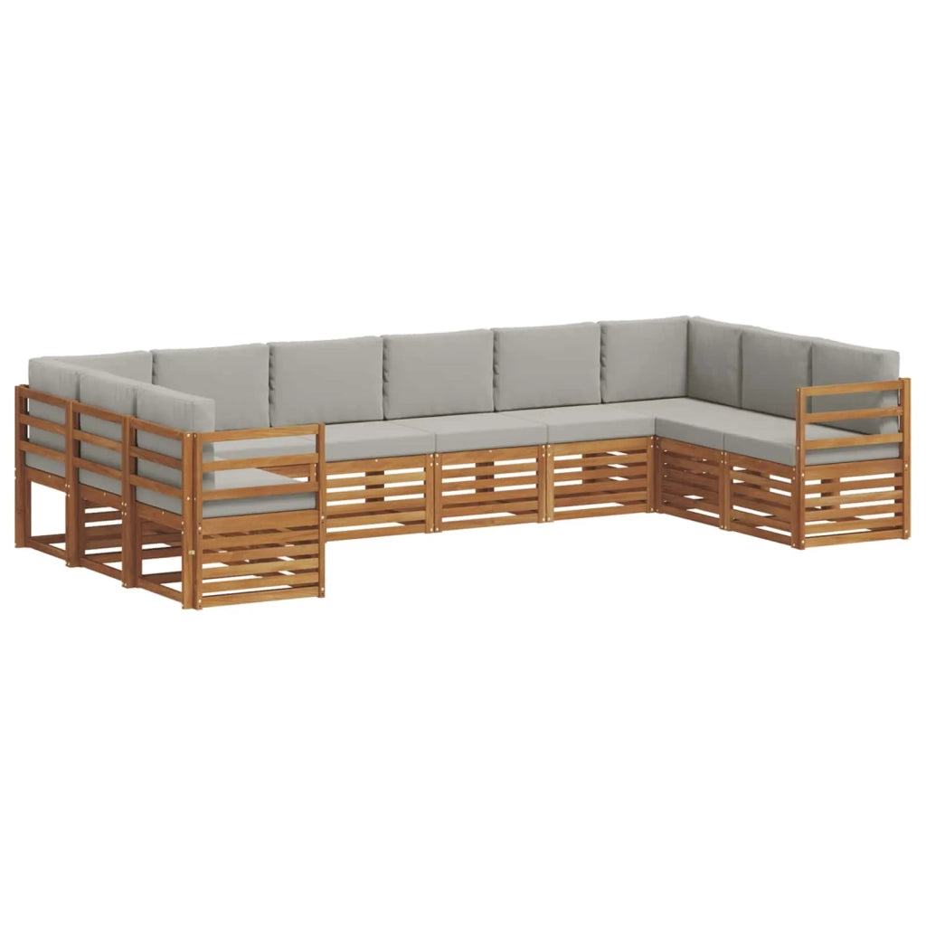 Set divano sezionale 10 pcs Grigio Naturale e Chiaro