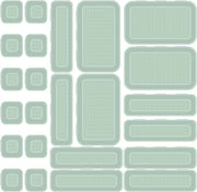 Organizzatore di carrello, accessori di carrello, 24 pezzi, sistema di archiviazione con 3 dimensioni di cassetto, cassetto di archiviazione per cucina, casa, ufficio e casa, sistema di separazione, organizzatore di spezie (verde scuro)