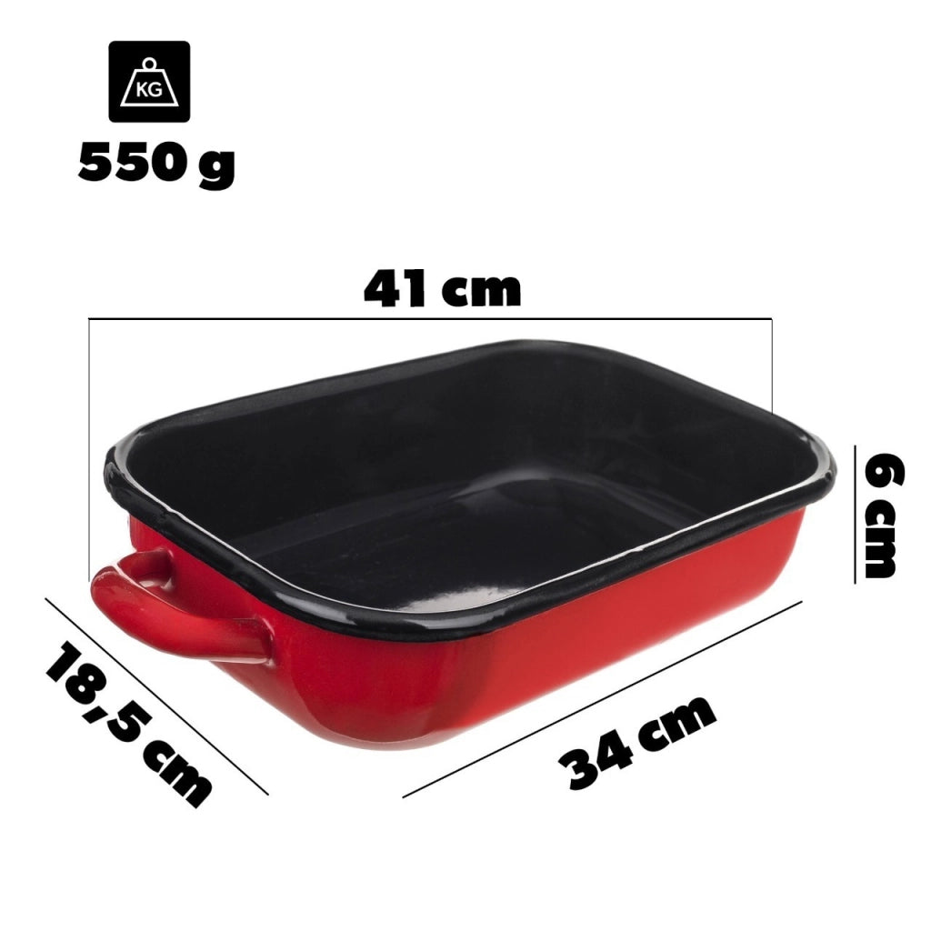 Teglia da forno a induzione smaltata a gas KADAX grande 41 cm 3,4 L