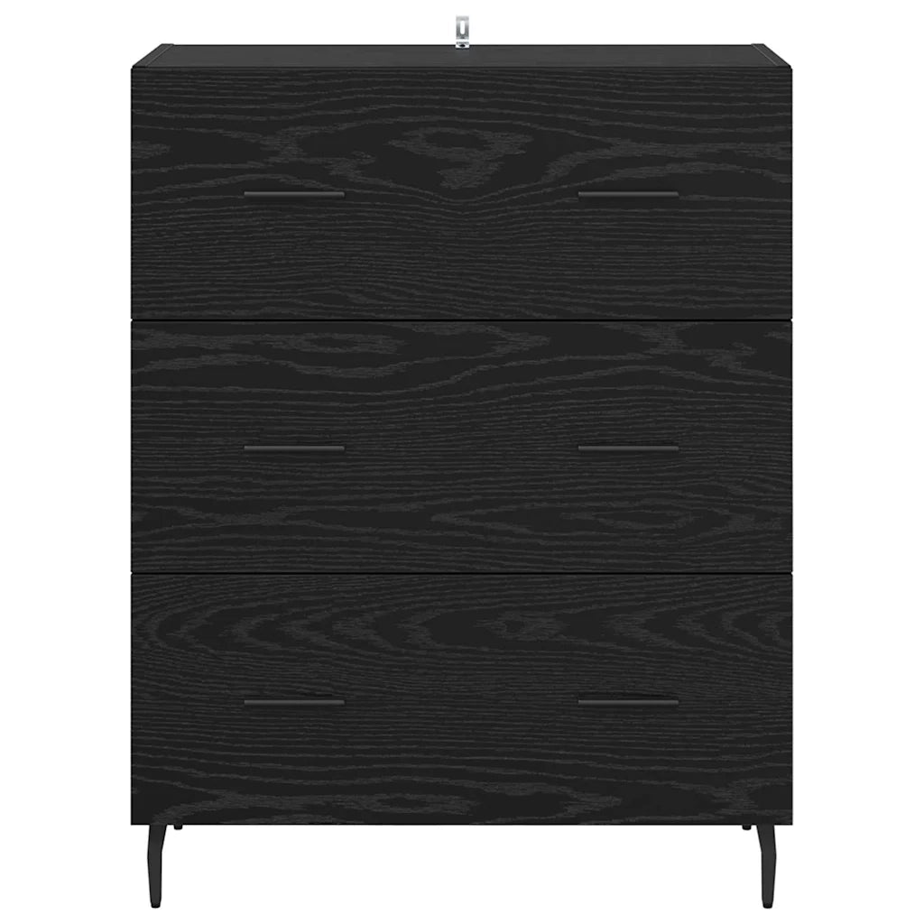 Credenza con Cassetto-Buffet-Armadio da cucina Rovere Nero 69,5 x 34 x 90 cm 101994