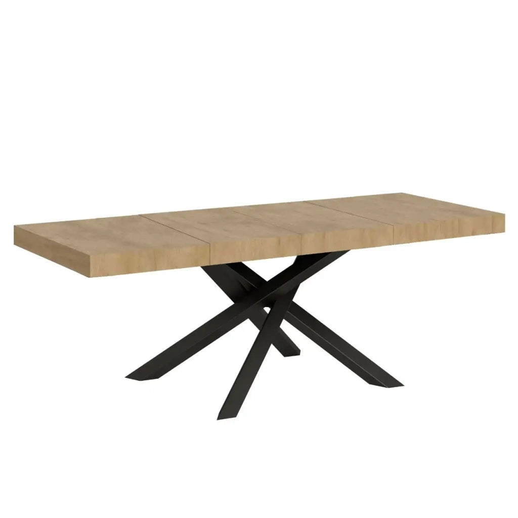 Tavolo allungabile 180/440x90 cm Volantis Premium colore quercia natura gambe antracite