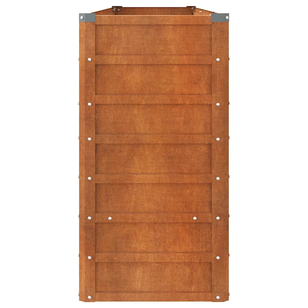 Letto Rialzato da Giardino Ruggine 320x40x77 cm Acciaio Corten 151957