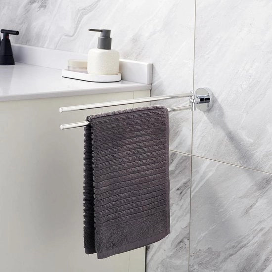Ladder per asciugamani rotante con due bracci girevoli - Acciaio Inox Verniciato - Asciugamani per Bagno con Ladder a Soffiaccio