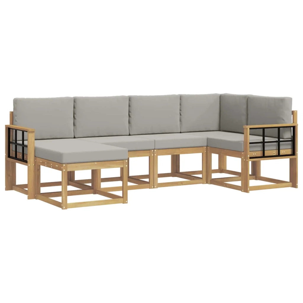 Set di divani da esterno 6 pcs Bianco e Grigio Chiaro 3387885