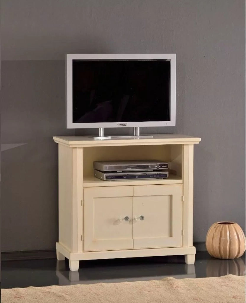 Porta tv in legno arte povera shabby avorio l.87 p.40 h.82 - Mobili 2G