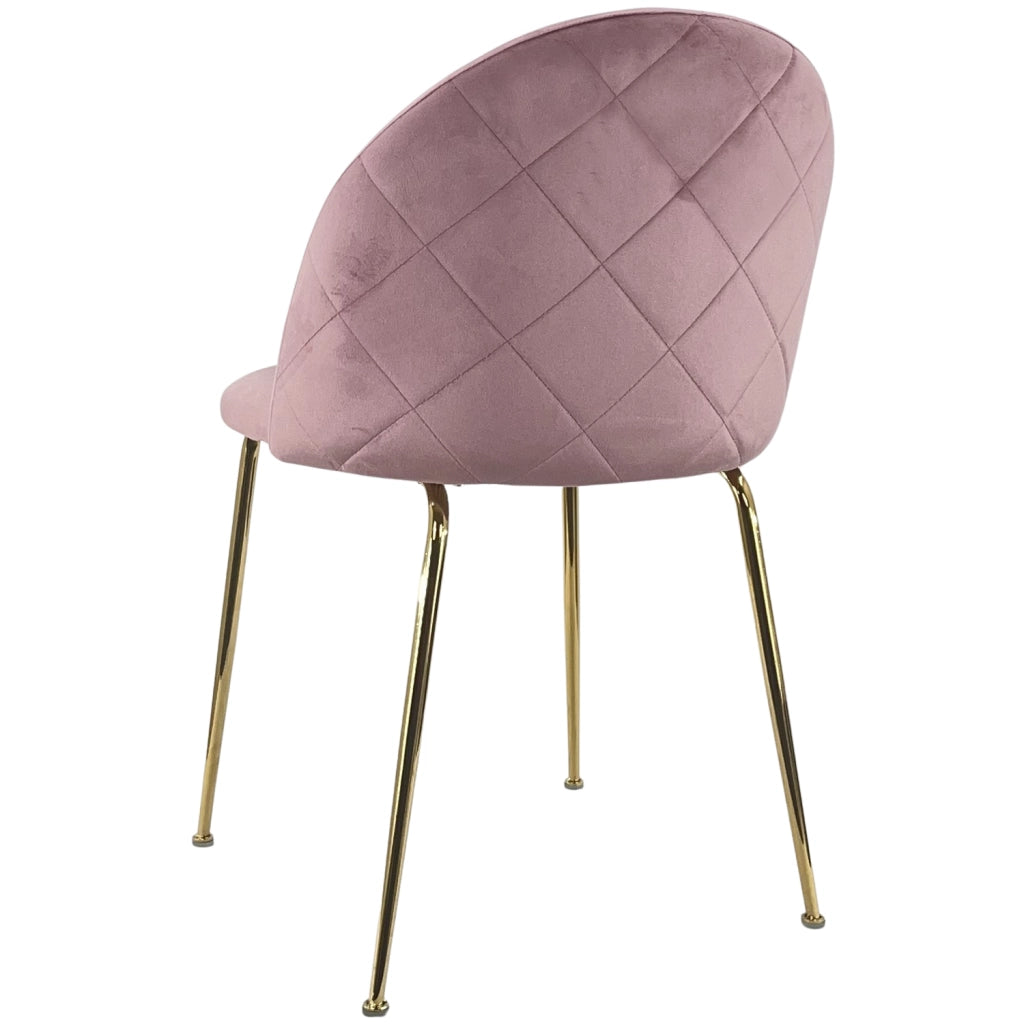 Marvin Sedia in Velluto e Oro Oslo da Sala Pranzo Con Gambe Metallo Dorate Seduta Imbottita Sedie Poltronci Rosa/1 Sedia