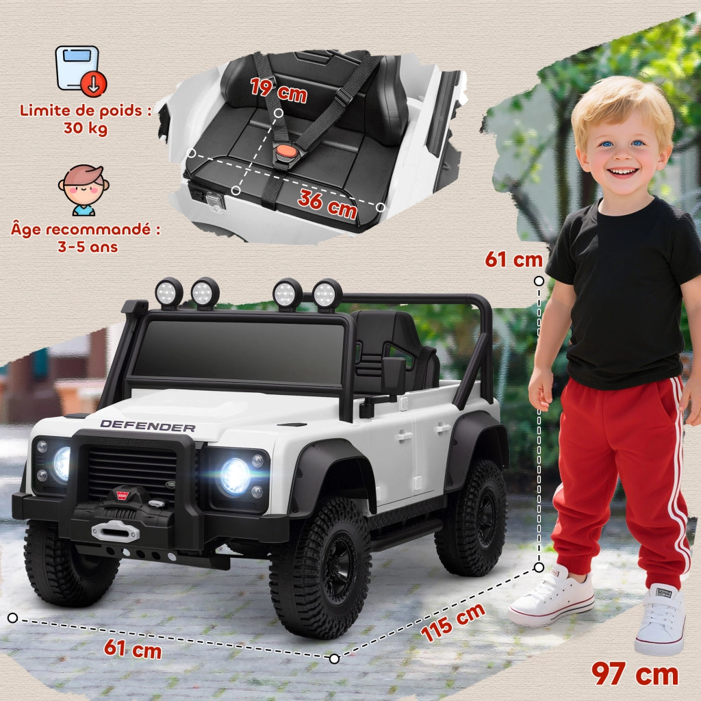Macchina Elettrica per Bambini con Telecomando 2.4G ¨C Zephmum ¨C Bianco
