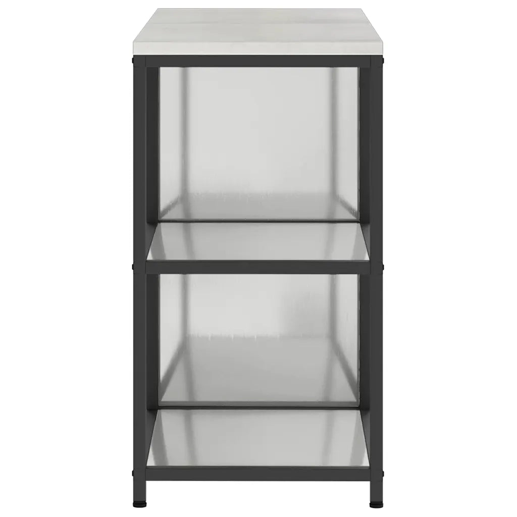 vidaXL Set di Stoccaggio per Cucina 2 pcs Argento 150 x 50 x 92 cm