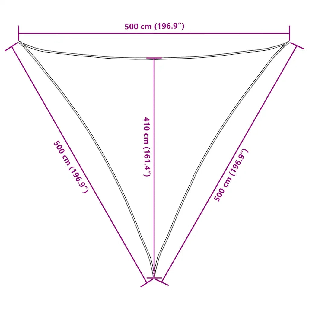 Parasole a Vela Oxford Triangolare 5x5x5 m Blu