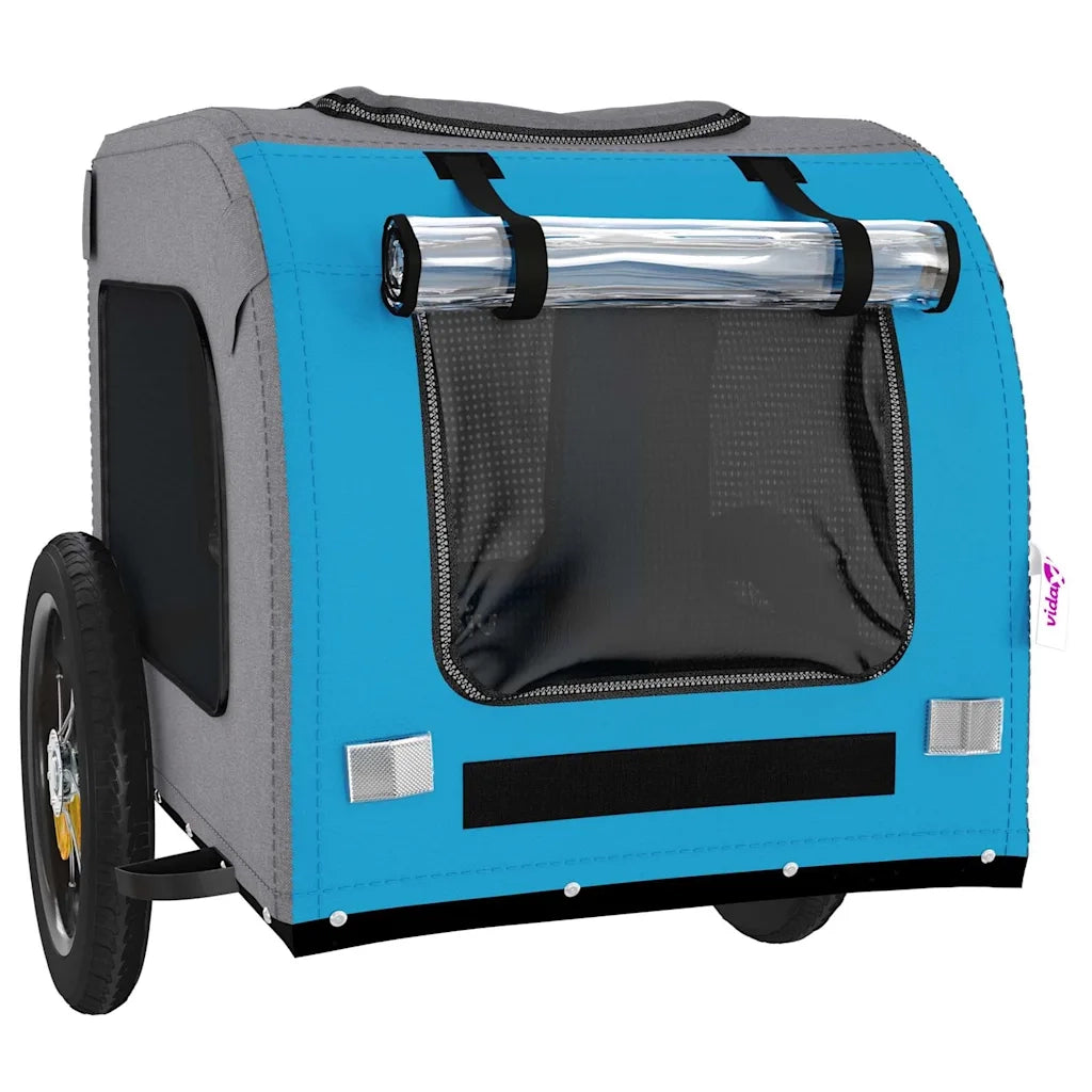 Rimorchio da Bici per Animali Blu e Grigio Oxford e Ferro CFW5399568