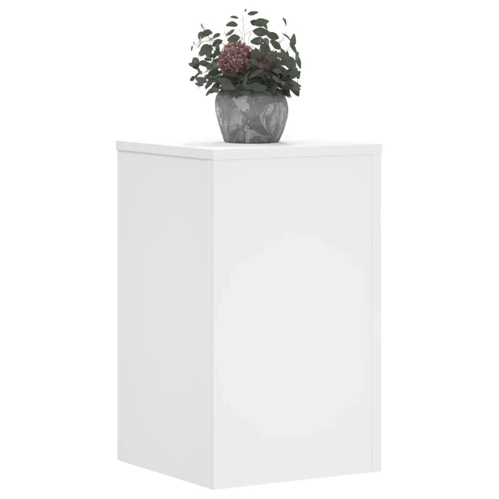 vidaXL Supporti per Piante 2 pz Bianchi 30x30x50cm Legno Multistrato