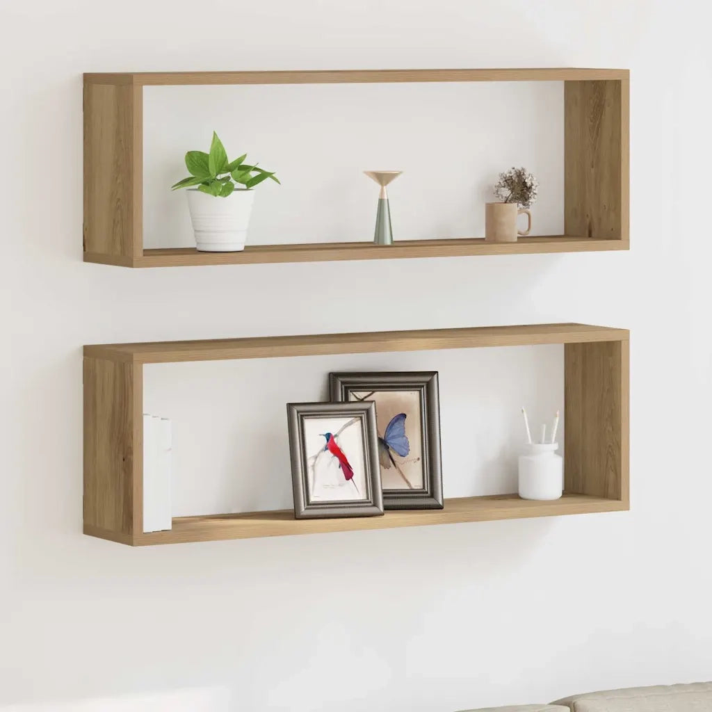 Scaffali da parete 2 pcs Rovere Artigianale 80 x 15 x 26 cm 862641