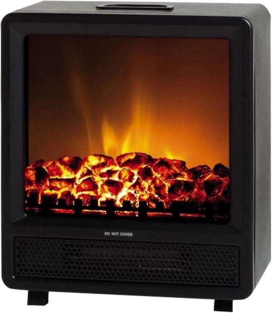 Stufa elettrica con riscaldamento - Stufa elettrica - Cassetta riscaldante elettrica - Stufa portatile - 750 W/1500 W - con simulazione di fiamma - Stufa decorativa LED per interni - Nero
