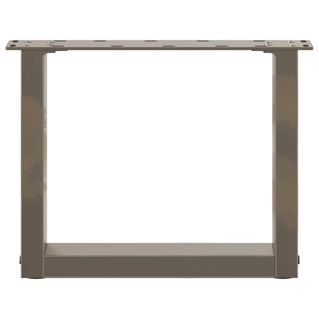 vidaXL Gambe per Tavolino da Caffè a Forma di U 2 pz Acciaio Naturale 40x(30-31) cm Acciaio