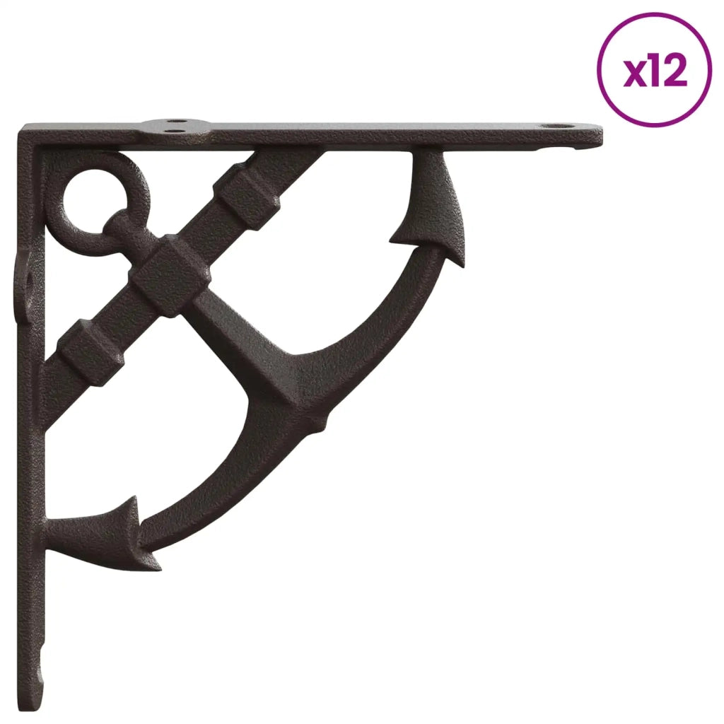 Supporti per mensole da parete 12 pz Marrone Antico 42038913