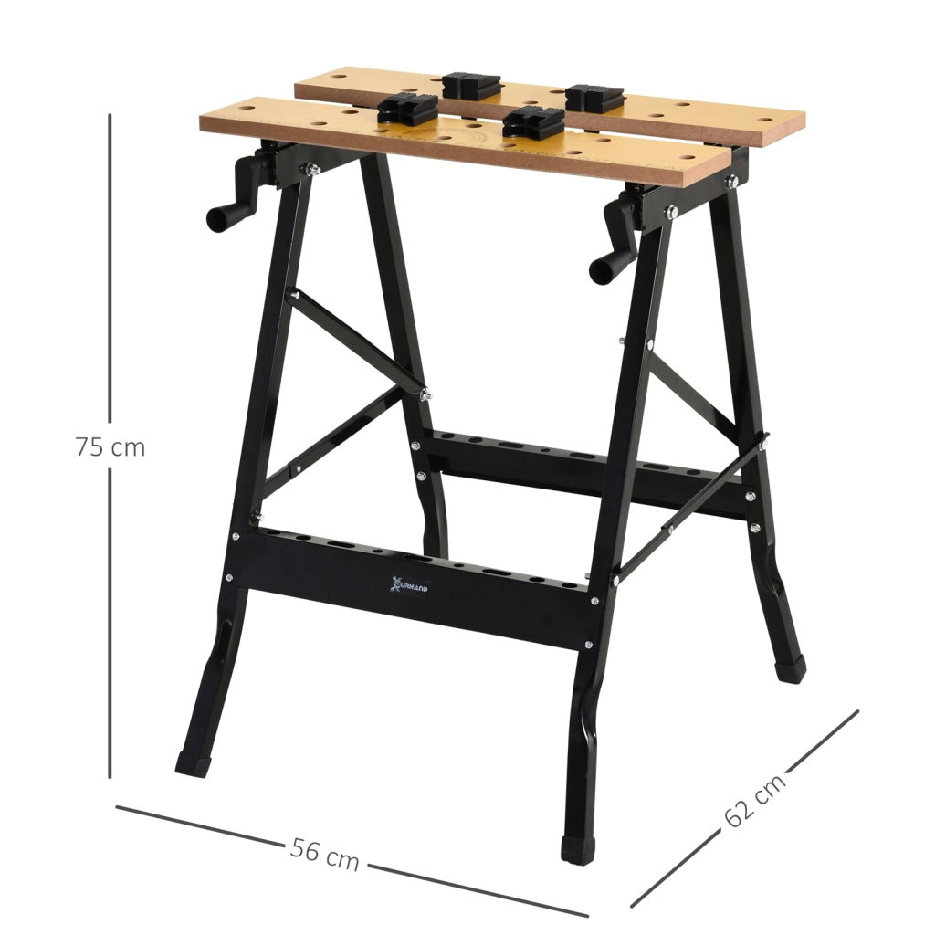 Tavolo da lavoro pieghevole portatile ¨C zephmum ¨C MDF ferro 56x62x75 cm nero