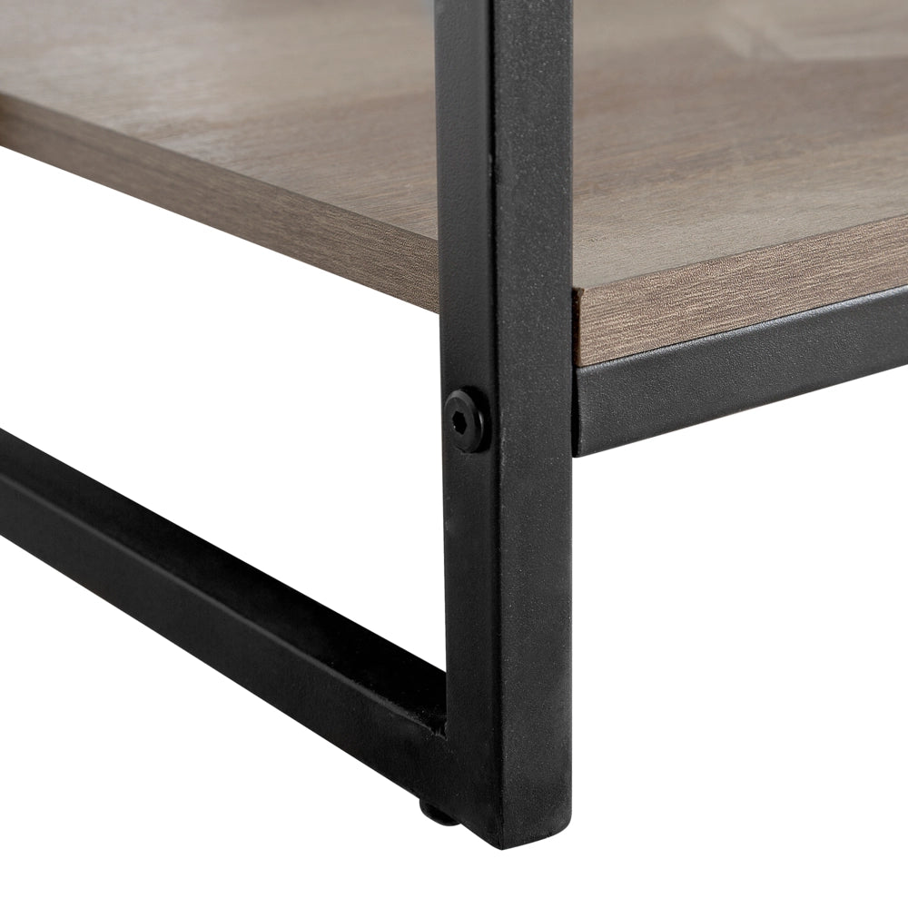 Libreria a 4 ripiani Scaffale industriale minimalista con struttura in metallo Nero e legno scuro