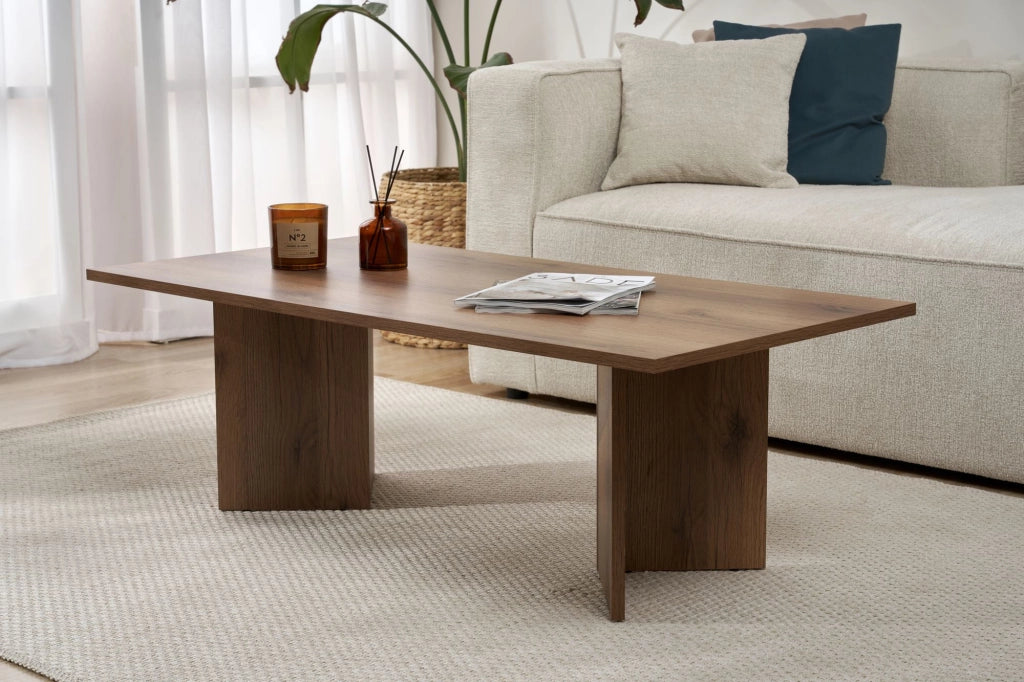 Tavolino da caffè in legno "Sabin" - 60 x 119 x 40 cm - Noce