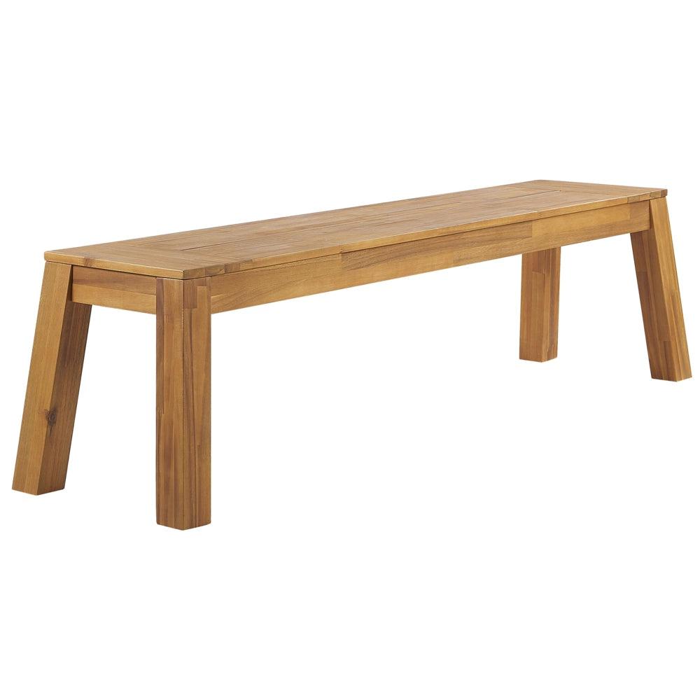 Panca da pranzo da giardino a 3 posti in legno di acacia laminato sedile in legno chiaro rustico giardino di campagna esterno interno
