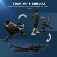 Panca Multifunzione Pieghevole con Schienale Regolabile a 7 Livelli e Leg Extension in Acciaio e ABS Blu