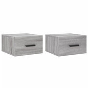 Set di 2 Comodini | Armadio da Notte | Mobiletto da notte a Muro Grigio Sonoma 35x35x20 cm