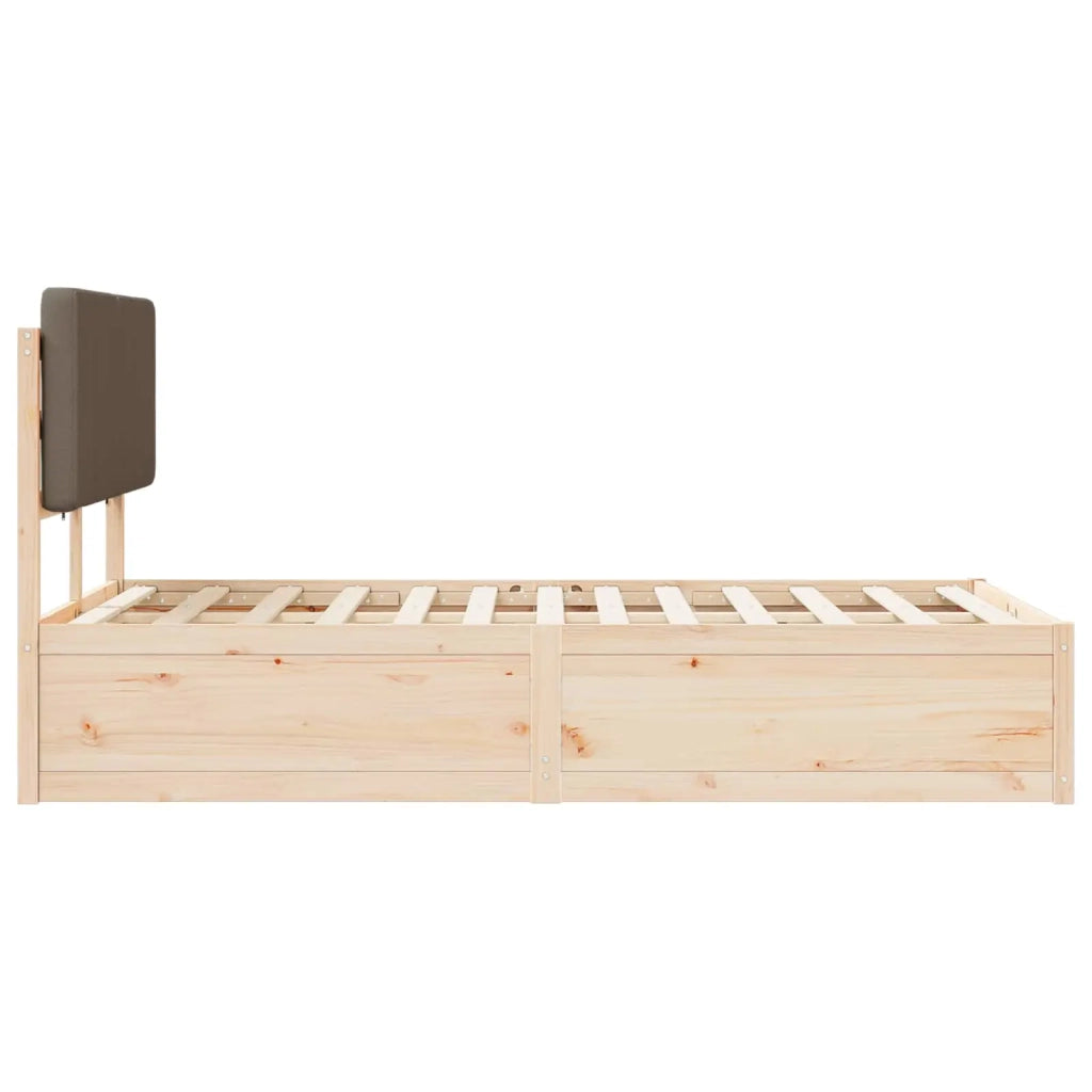 Letto con Testiera Rivestita Talpa 135 x 190 cm Pino massello 3398172