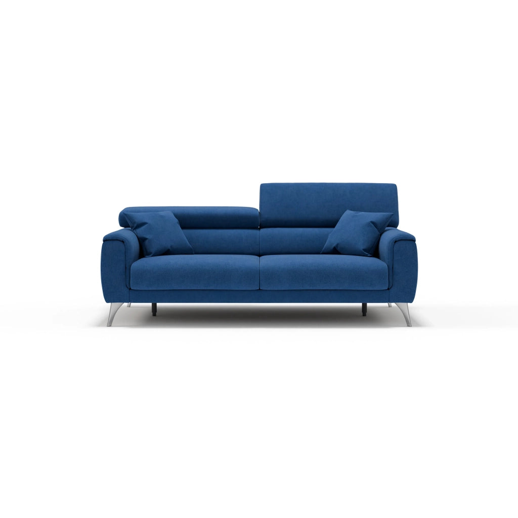 Caravaggio Divano con sedute allungabili e poggiatesta reclinabili in tessuto impermeabile T02 199 cm blu