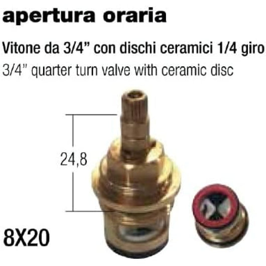 Vitone 3/4  ceramico 90 h.25,5 p aini 53cc5813/4s25