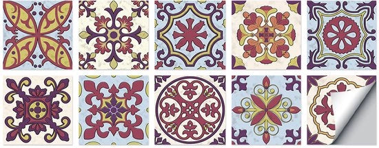 Set di 10 adesivi per piastrelle autoadesivi 20 x 20 cm decorazione per piastrelle per parete adesivi per casa, bagno, impermeabili a acqua, PVC, adesivi per parete decorativi, resistenti all'olio, per soggiorno, cucina, bagno, decorazione.