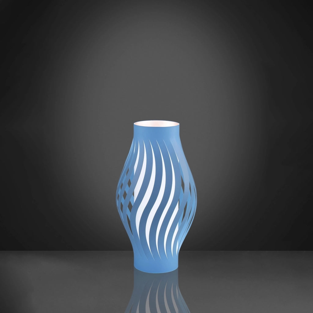 Lampada Da Scrivania Moderna Helios Polilux ® Blu Pastello 1 Luce E27 H61Cm