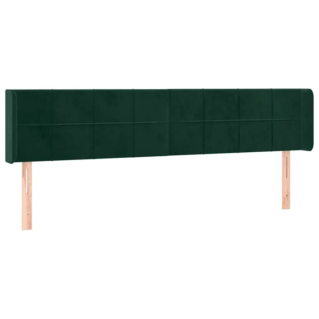 Testiera | Testata ad Orecchio Verde Scuro 183x16x78/88 cm in Velluto