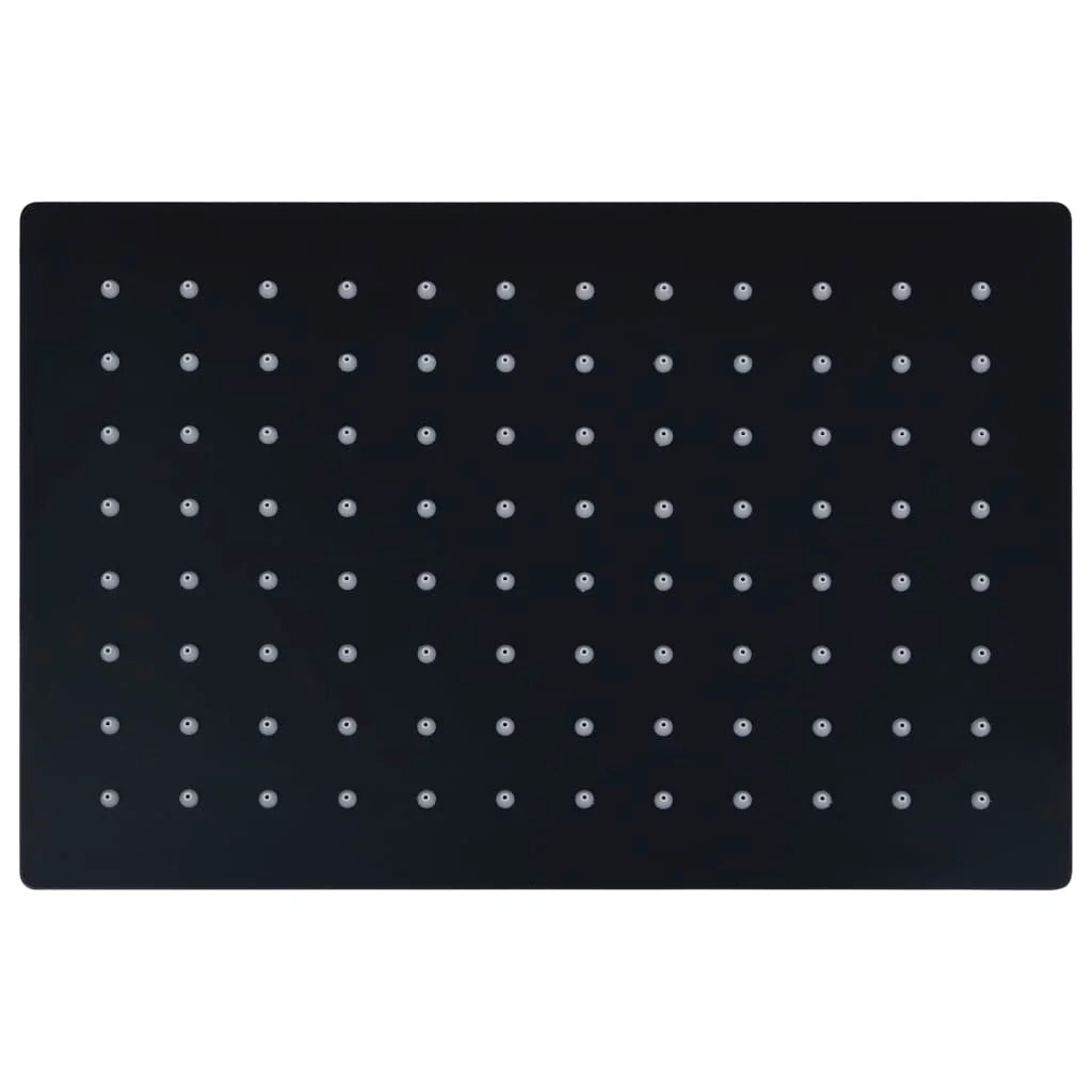 Soffione doccia a pioggia soffione doccia accessorio per il bagno acciaio inox 30 x 20 cm rettangolare nero 02_0002082