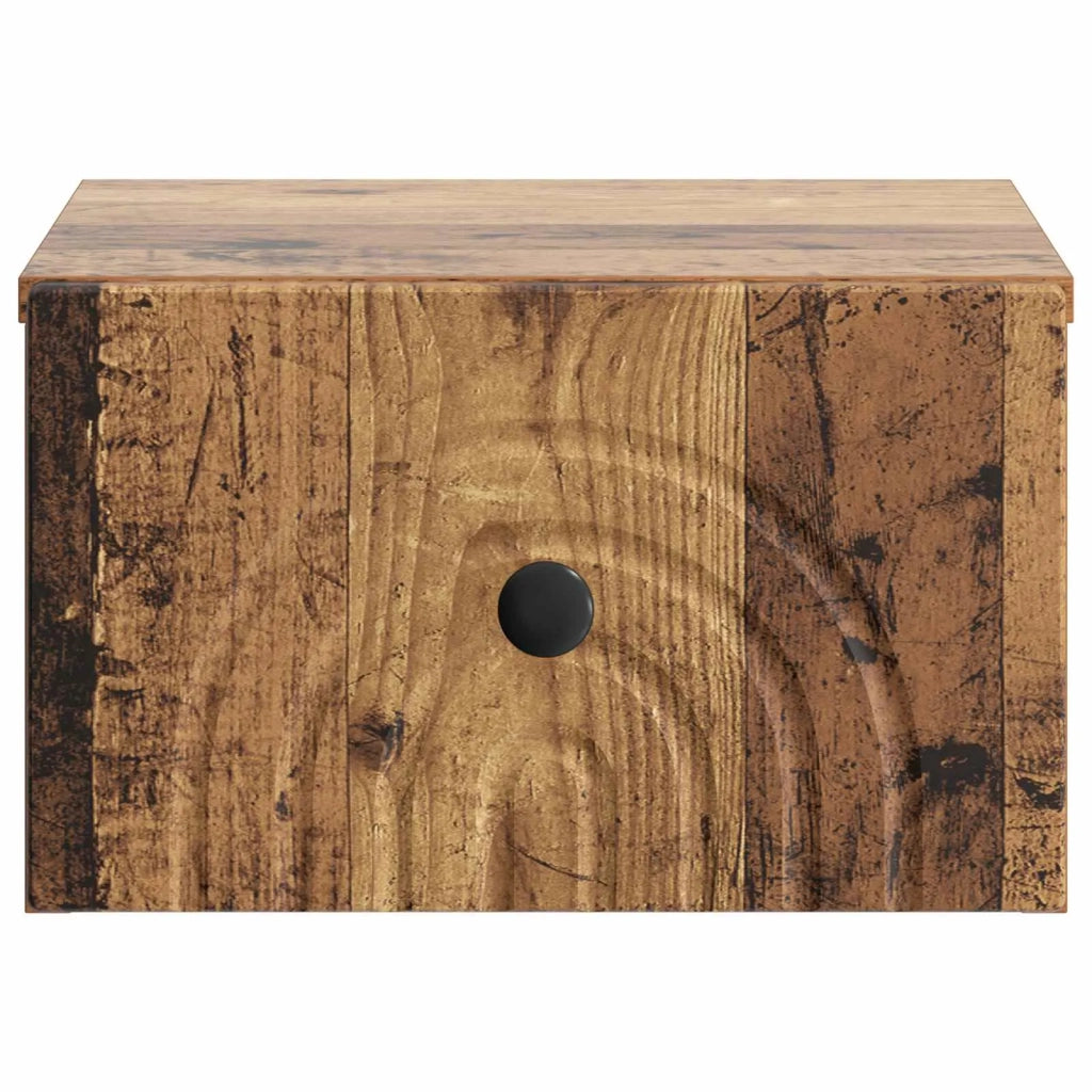 Mobiletto da notte a muro Legno antico 33 x 34,5 x 20 cm 898101