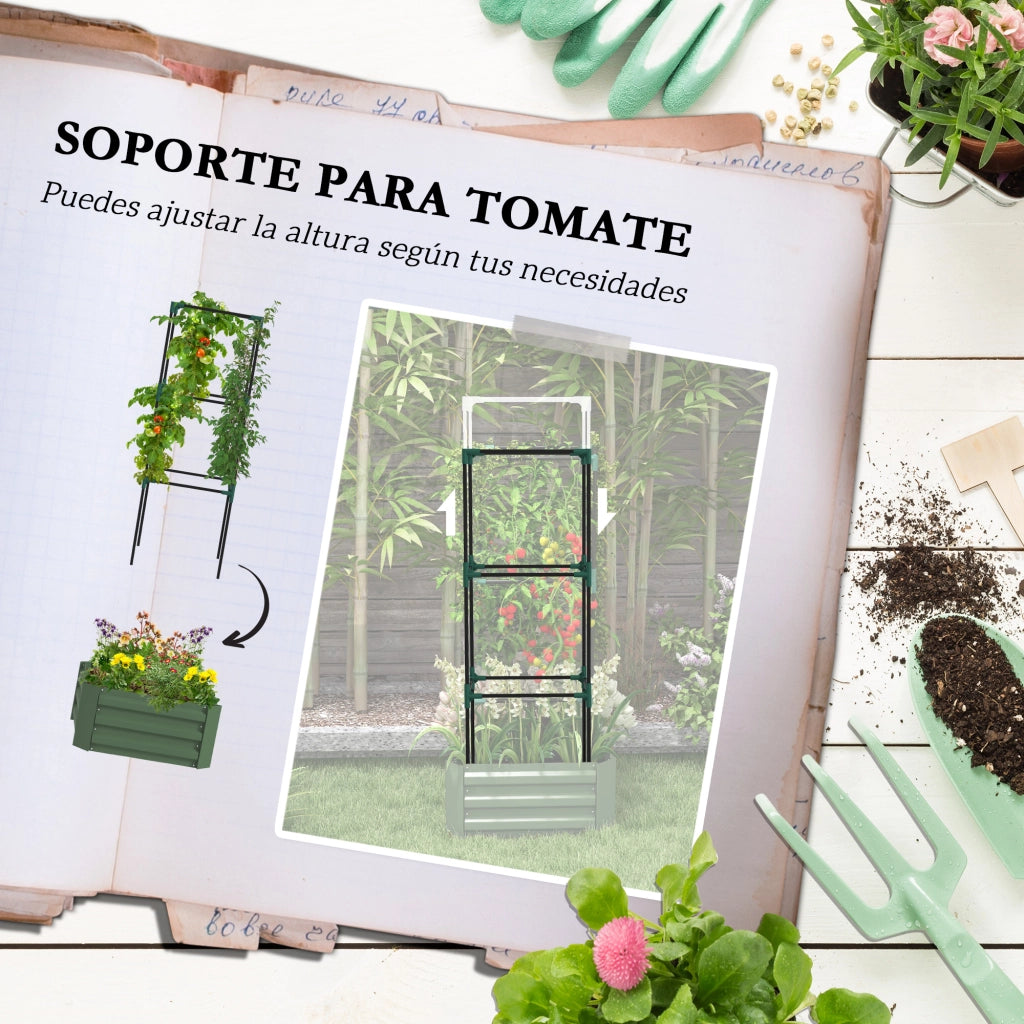 Vaso Giardino Grande con Griglia ¨C zephmum ¨C Verde 61x61x140 cm