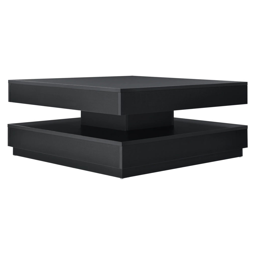 Tavolino con piano girevole pannello in fibra di legno 76 x 76 cm nero 03_0004129