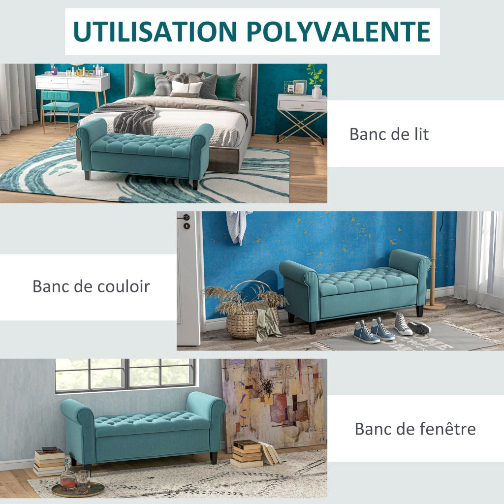 Pouf contenitore testiera imbottito in velluto verde ¨C zephmum ¨C 126x48.5x57