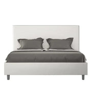 Letto matrimoniale contenitore imbottito 160x210 similpelle bianco Focus