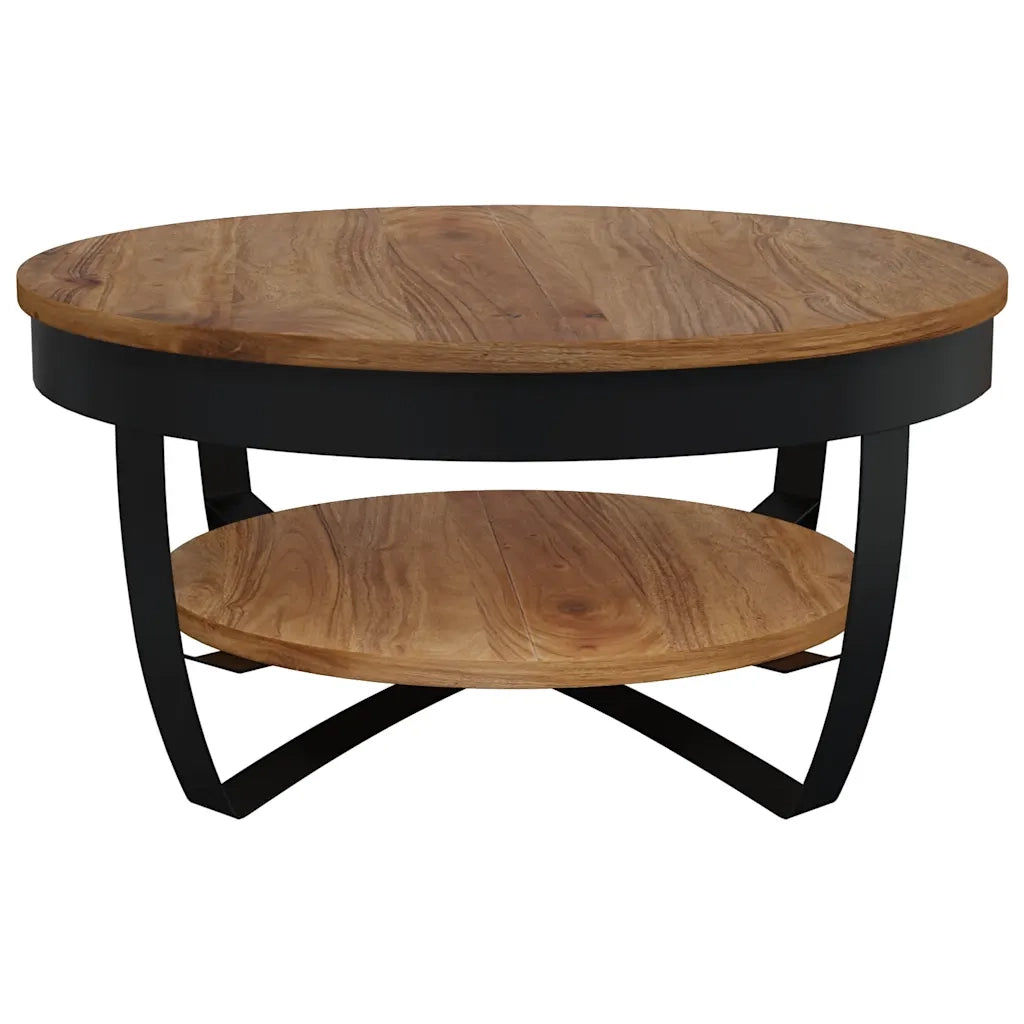 Tavolino da Salotto 65x65x32 cm in Legno Massello d'Acacia
