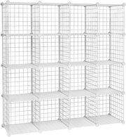 Mobiletto portaoggetti con 4 ripiani e 4 file di ripiani in rete grande capacità martello di gomma gratuito dimensioni 123 x 31 x 123 cm (L x P x A) bianco 12_0000703