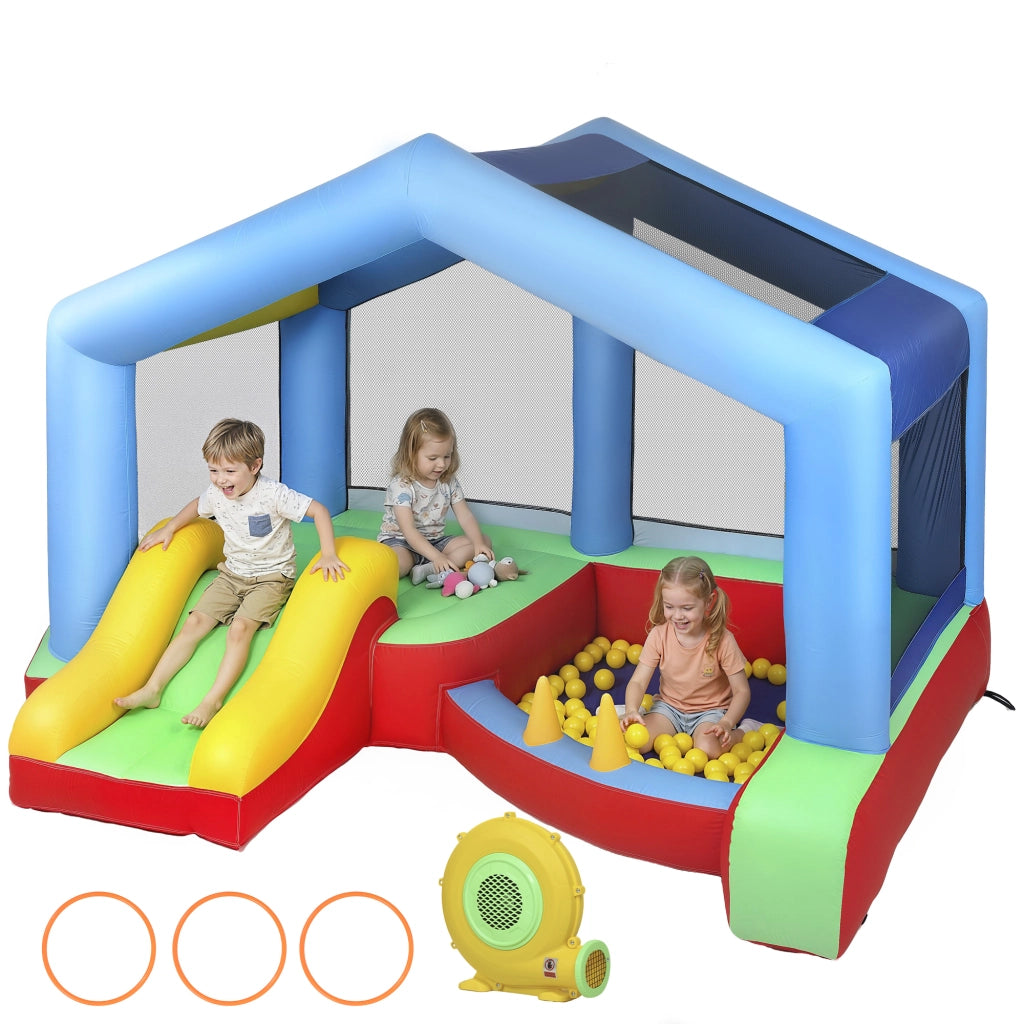 Castello Gonfiabile per Bambini con Gonfiatore ¨C Xylo ¨C Scivolo e Piscina Palline