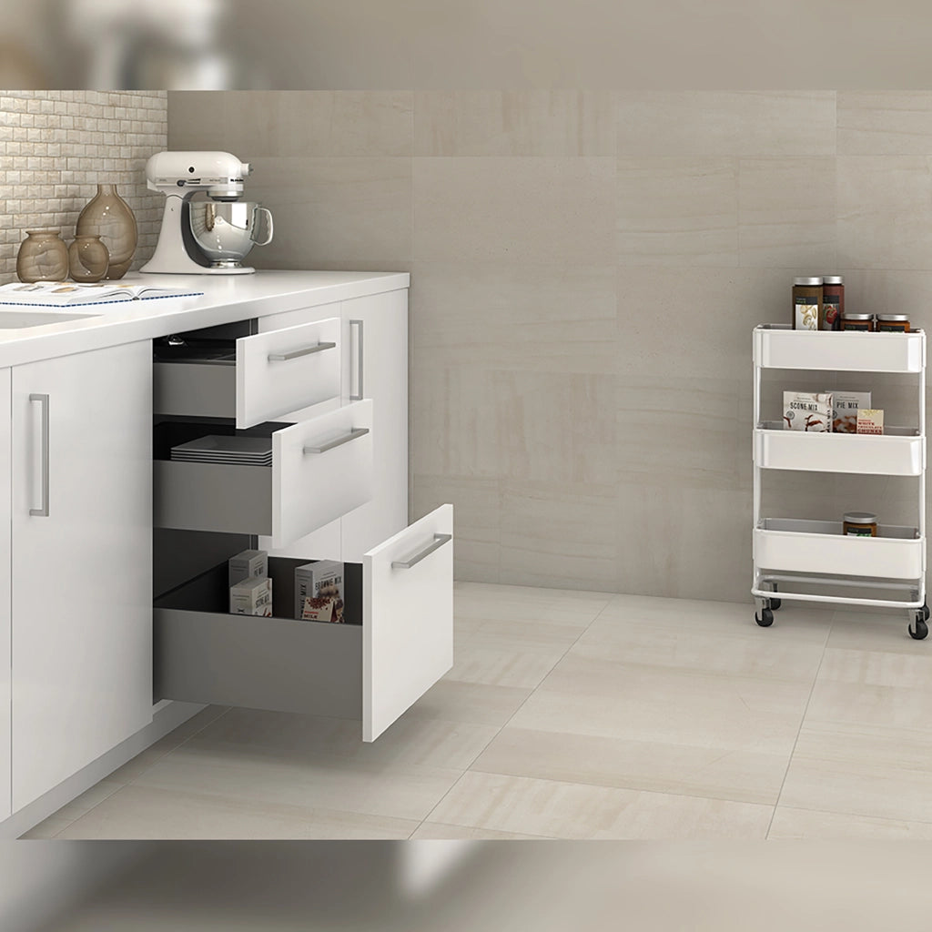 Emuca Cassetto esterno Concept 30 kg altezza 138 mm, 350, Grigio antracite, Acciaio, 1 u.