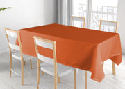 Tovaglia Cucina Soggiorno In Cotone Con Orlo A Giorno In Tinta Unita Ajour - 140x300cm - Rust