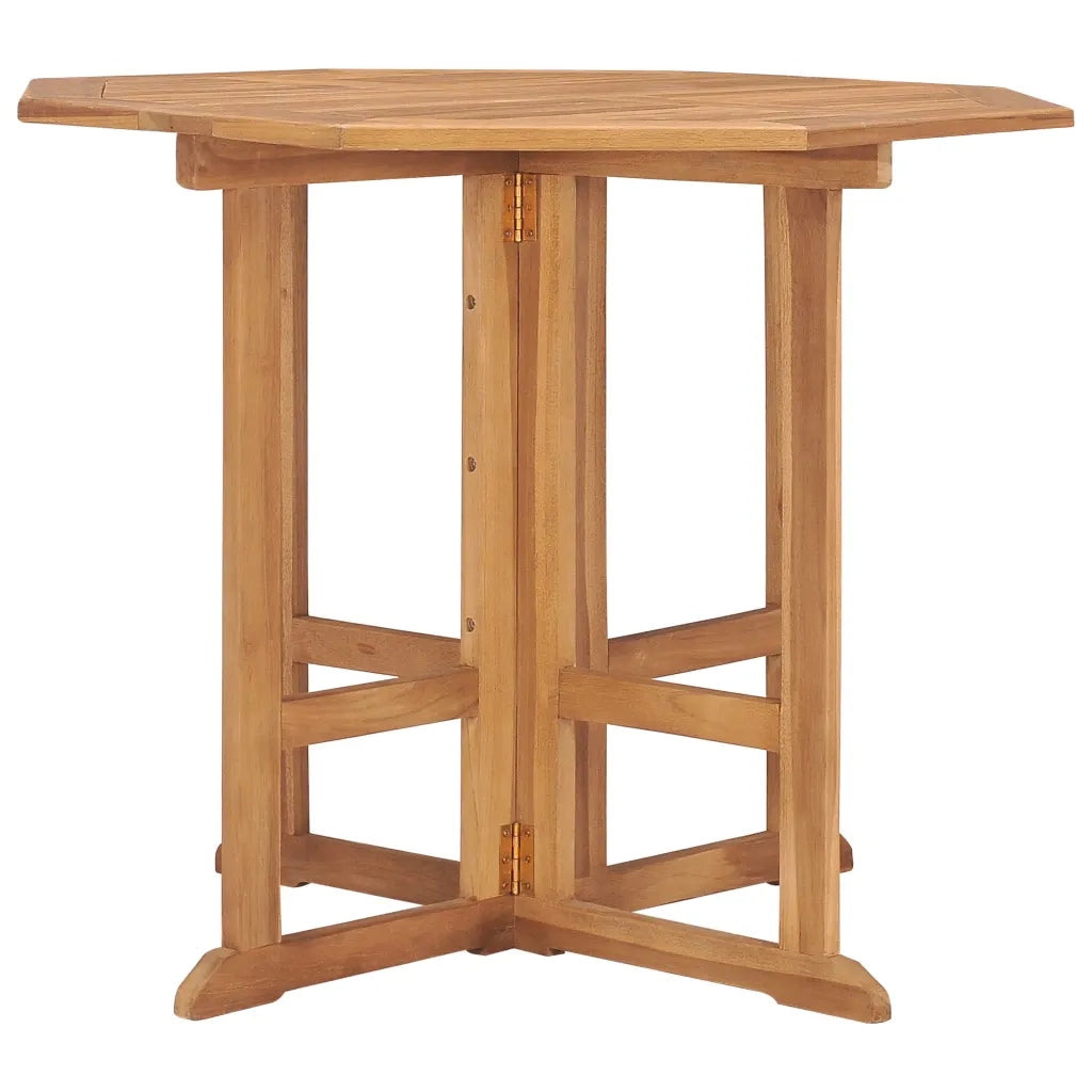 Tavolo da Giardino | Tavolino da esterno Pieghevole 90x90x75 cm in Massello di Teak